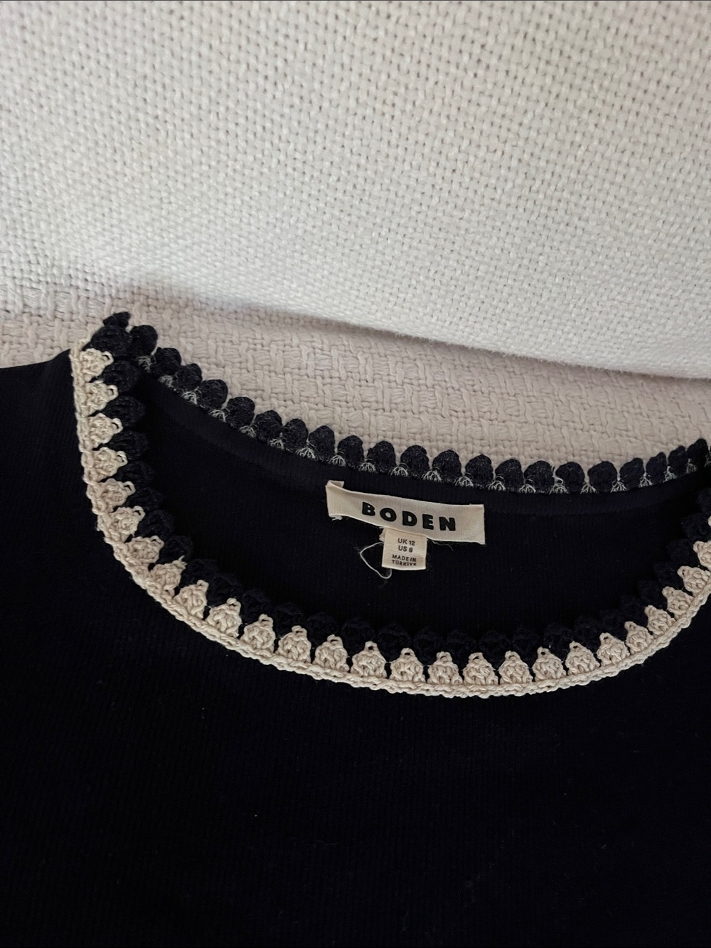 Boden Short Sleeve Navy Top - Picture 3 of 9